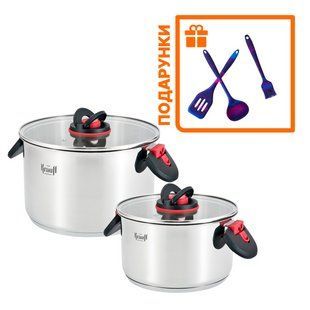 Набор из 2-х кастрюль Prime Chef Krauff 4.7л, 6.1л + ПОДАРОК: Лопатка, половник, кисточка 2911757066 фото