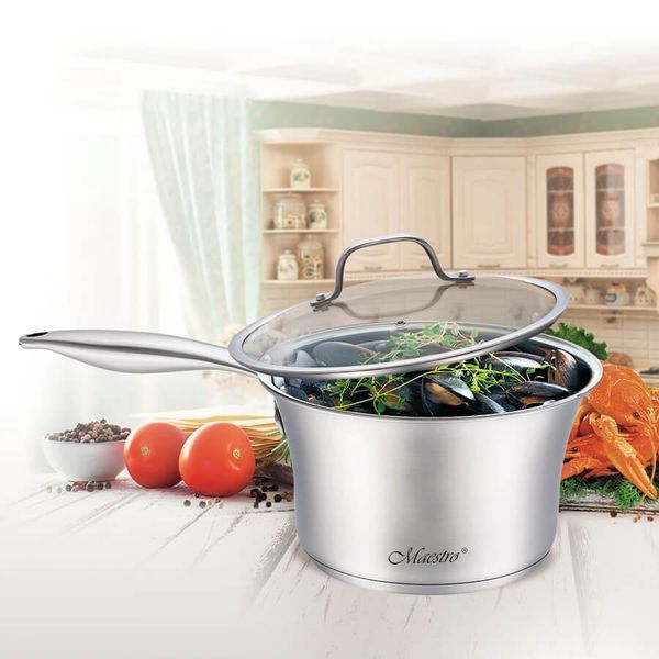 Ковш с крышкой Maestro MR-3505-16S 1.25 л 16х9,5 см MR-3505-16S фото
